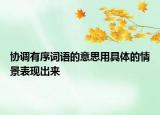 协调有序词语的意思用具体的情景表现出来