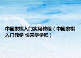 中国象棋入门实用教程（中国象棋入门教学 快来学学吧）