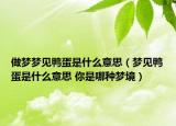 做梦梦见鸭蛋是什么意思（梦见鸭蛋是什么意思 你是哪种梦境）