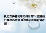 执行案件的利息如何计算?（案件执行利息怎么算 强制执行利息如何计算）