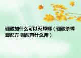 硼酸加什么可以灭蟑螂（硼酸杀蟑螂配方 硼酸有什么用）