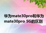 华为mate30pro和华为mate30pro 5G的区别