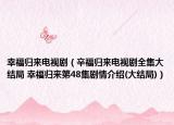 幸福归来电视剧（辛福归来电视剧全集大结局 幸福归来第48集剧情介绍(大结局)）