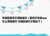 电视版爱奇艺清除缓存（爱奇艺电视app怎么清除缓存 详细的操作步骤如下）