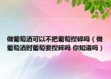 做葡萄酒可以不把葡萄捏碎吗（做葡萄酒时葡萄要捏碎吗 你知道吗）