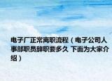 电子厂正常离职流程（电子公司人事部职员辞职要多久 下面为大家介绍）