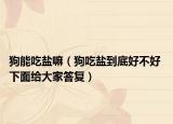 狗能吃盐嘛（狗吃盐到底好不好 下面给大家答复）