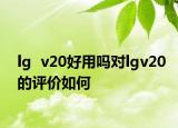 lg  v20好用吗对lgv20的评价如何