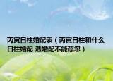 丙寅日柱婚配表（丙寅日柱和什么日柱婚配 选婚配不能疏忽）