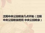 沈阳中央公园喷泉几点开始（沈阳中央公园喷泉时间 中央公园喷泉）