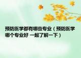 预防医学都有哪些专业（预防医学哪个专业好 一起了解一下）