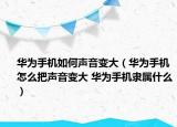 华为手机如何声音变大（华为手机怎么把声音变大 华为手机隶属什么）