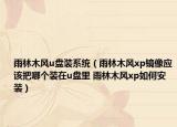 雨林木风u盘装系统（雨林木风xp镜像应该把哪个装在u盘里 雨林木风xp如何安装）