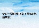 梦见一片树林好不好（梦见树林的寓意）