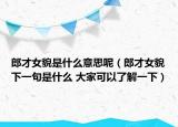 郎才女貌是什么意思呢（郎才女貌下一句是什么 大家可以了解一下）