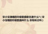 宋小宝演唱的印度歌曲歌名是什么?（宋小宝唱的印度歌曲叫什么 你有听过吗）