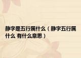 静字是五行属什么（静字五行属什么 有什么意思）