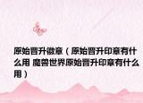 原始晋升徽章（原始晋升印章有什么用 魔兽世界原始晋升印章有什么用）