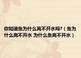 你知道鱼为什么离不开水吗?（鱼为什么离不开水 为什么鱼离不开水）