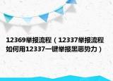 12369举报流程（12337举报流程 如何用12337一键举报黑恶势力）