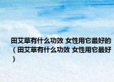 田艾草有什么功效 女性用它最好的（田艾草有什么功效 女性用它最好）