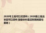 2020年土地可以买卖吗（2020新土地法农田可以卖吗 鼓励农村盘活利用闲置宅基地）