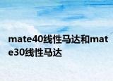 mate40线性马达和mate30线性马达