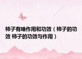 柿子有啥作用和功效（柿子的功效 柿子的功效与作用）