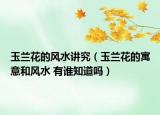 玉兰花的风水讲究（玉兰花的寓意和风水 有谁知道吗）
