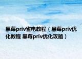 黑莓priv省电教程（黑莓priv优化教程 黑莓priv优化攻略）