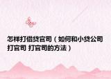 怎样打借贷官司（如何和小贷公司打官司 打官司的方法）
