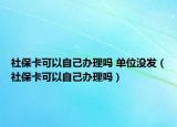 社保卡可以自己办理吗 单位没发（社保卡可以自己办理吗）