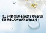 博士导师和教授哪个级别高（博导是几级教授 博士生导师应该具备什么条件）