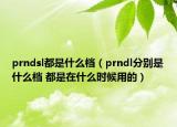 prndsl都是什么档（prndl分别是什么档 都是在什么时候用的）