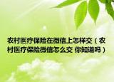 农村医疗保险在微信上怎样交（农村医疗保险微信怎么交 你知道吗）