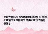 羊肉大葱馅饺子怎么调馅好吃窍门（羊肉大葱馅饺子怎样调馅 羊肉大葱饺子馅的做法）