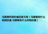 马蜂窝药用价值百度文库（马蜂窝有什么利用价值 马蜂窝有什么药用价值）