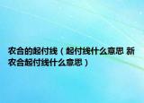 农合的起付线（起付线什么意思 新农合起付线什么意思）