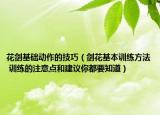 花剑基础动作的技巧（剑花基本训练方法 训练的注意点和建议你都要知道）