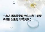 一表人材飒英姿是什么生肖（英姿飒飒什么生肖 非马莫属）