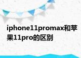 iphone11promax和苹果11pro的区别