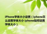 iPhone字体大小设置（iphone怎么设置字体大小 iphone如何设置字体大小）