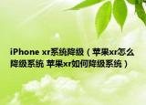iPhone xr系统降级（苹果xr怎么降级系统 苹果xr如何降级系统）