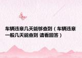 车辆违章几天能够查到（车辆违章一般几天能查到 请看回答）