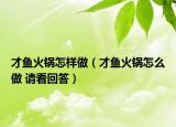 才鱼火锅怎样做（才鱼火锅怎么做 请看回答）