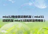 miui12稳定版适用机型（miui11适配机型 miui11适配机型有哪些）