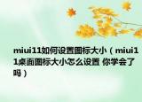 miui11如何设置图标大小（miui11桌面图标大小怎么设置 你学会了吗）