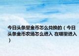 今日头条里金币怎么兑换的（今日头条金币农场怎么进入 在哪里进入）