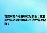 甘肃农村养老金领取标准表（甘肃农村养老保险领取标准 农村养老保险）