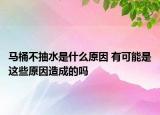 马桶不抽水是什么原因 有可能是这些原因造成的吗